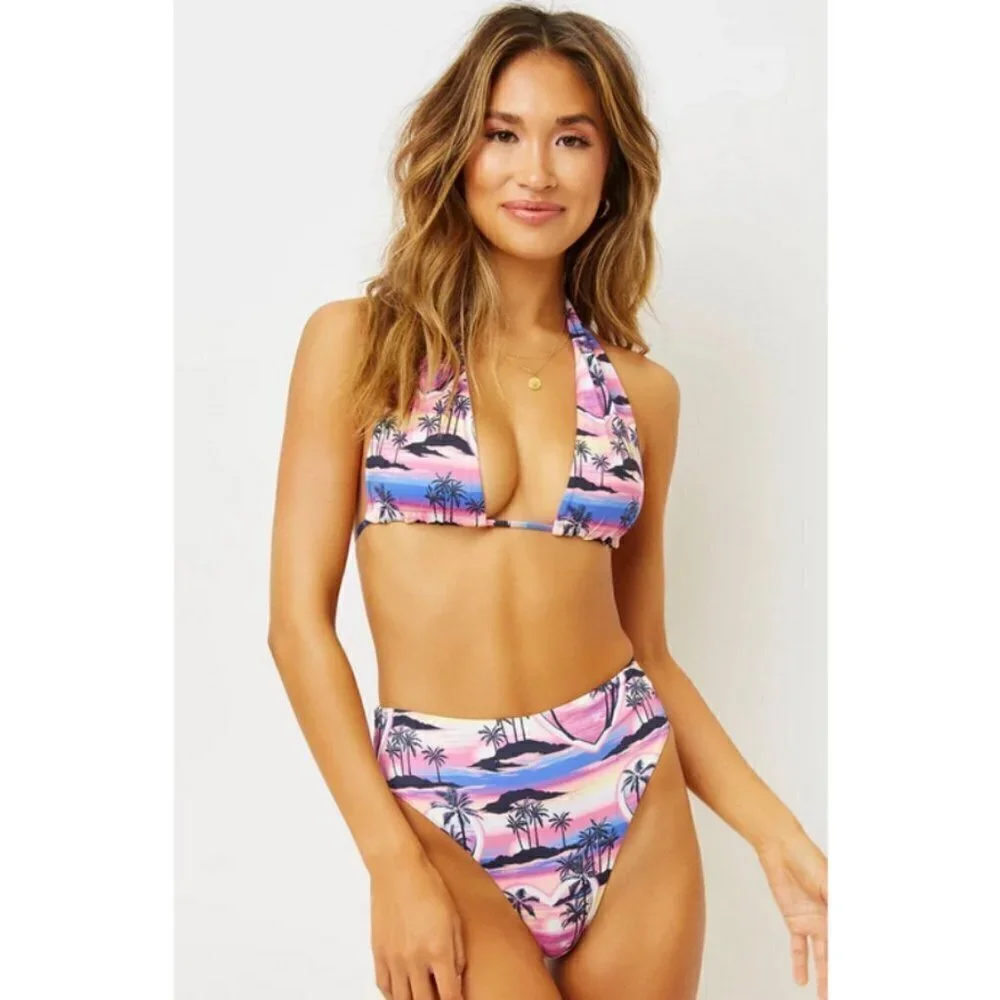 💕FRANKIES BIKINIS💕 Juju Bottom ~ Ocean Front Print XS NWT